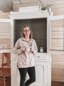 painted vintage modern farmhouse cabinet