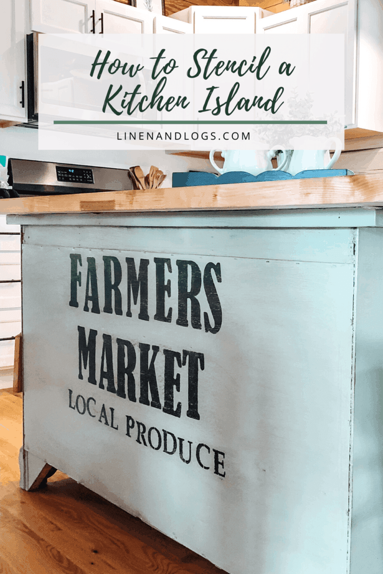 How to DIY your Kitchen Island Linen & Logs