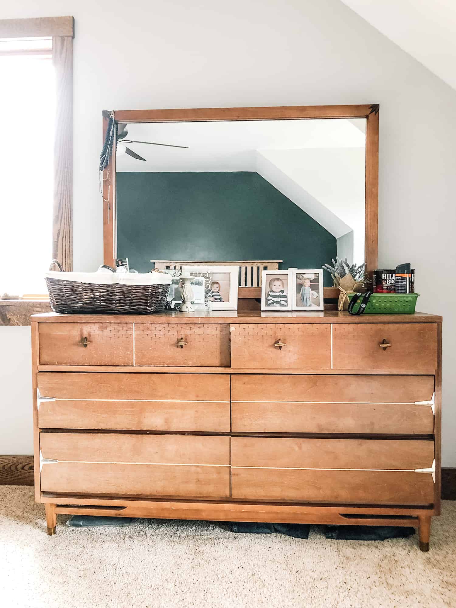 Refinishing MidCentury Dresser Linen & Logs