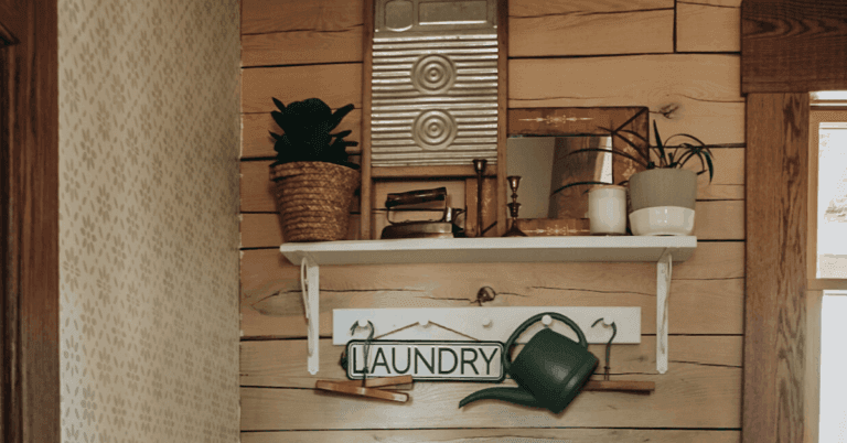 Laundry Room Decor Ideas - Linen and Logs