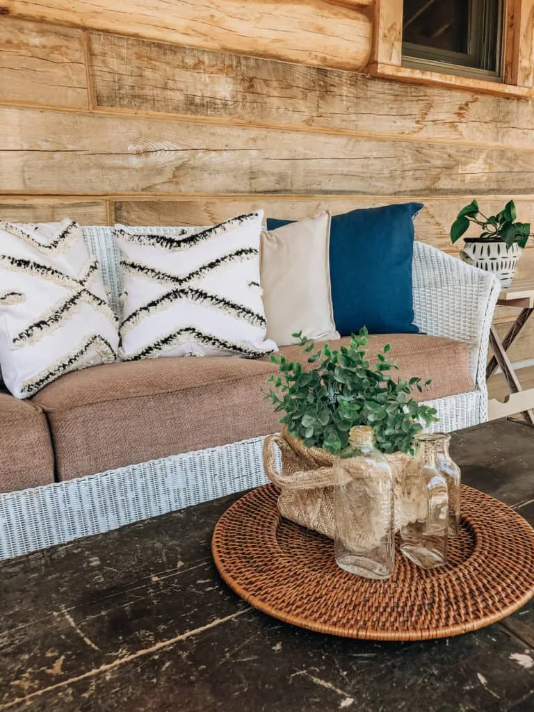Painted Wicker Couch