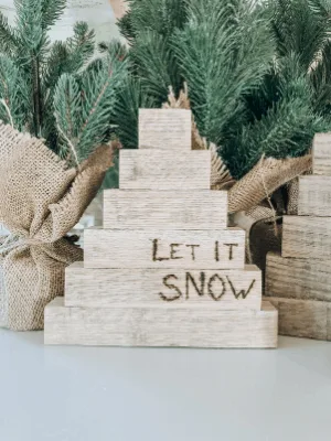 Wood Burned Wood Christmas Tree