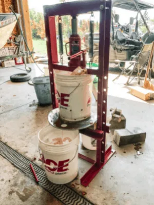 diy apple cider press made from a shop press