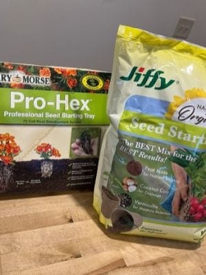 seed starting tray and seed starter soil