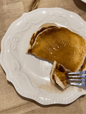 easy buttermilk pancakes with butter and syrup