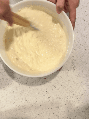 mix pancake mixture with danish whisk