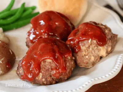 homemade meatballs with bbq sauce on top