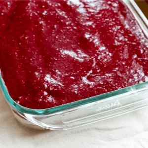 easy no bake cheesecake in a 9x13 glass baking dish