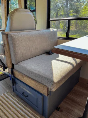 recovered dinette in motorhome