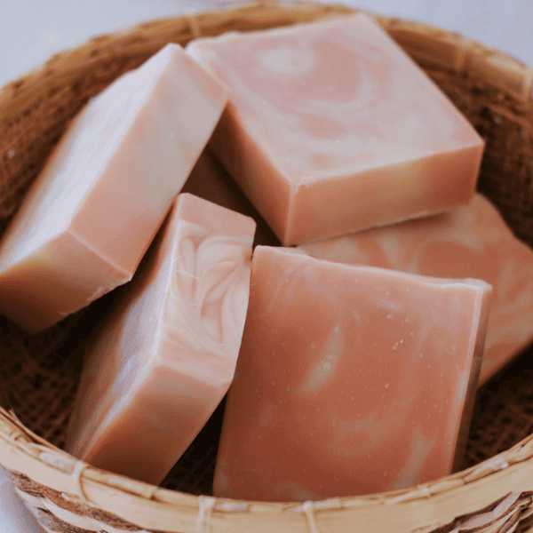 Handmade Soap Basket of Peppermint Cedarwood Tallow Soap Bars