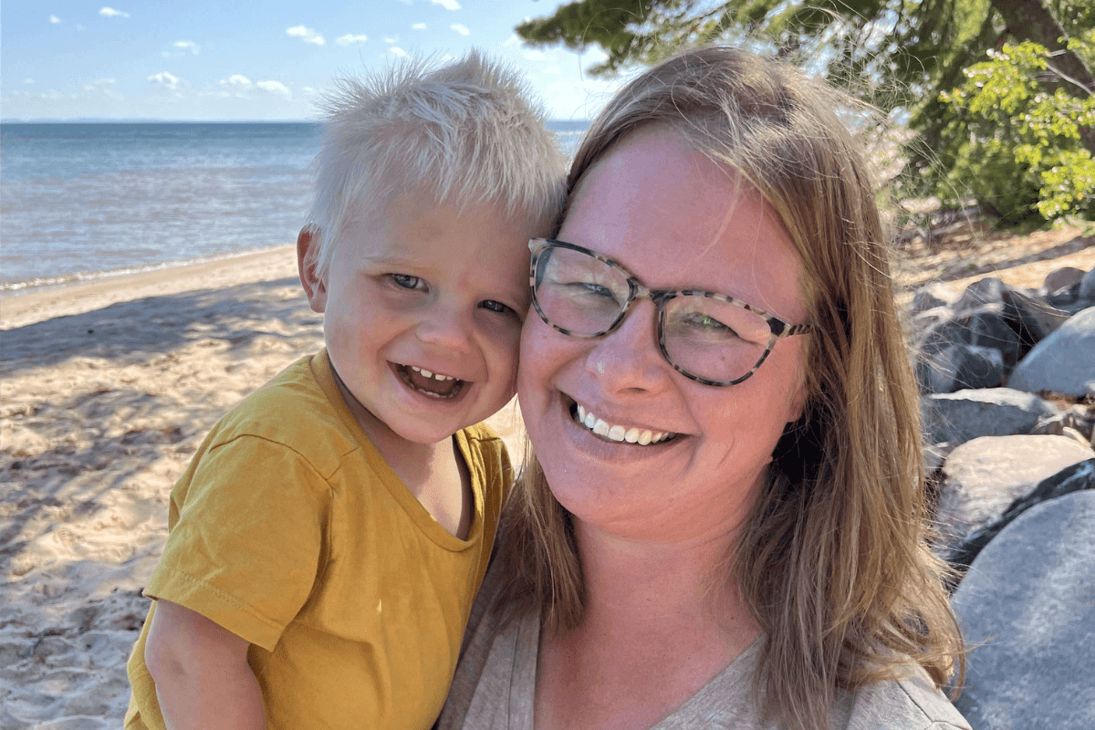 Linen and Logs Owner - Rachel and her son